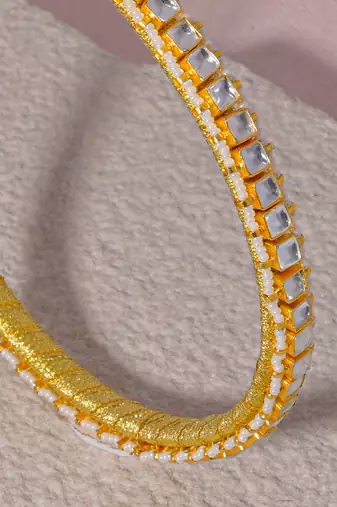 White delicate kundan hairband