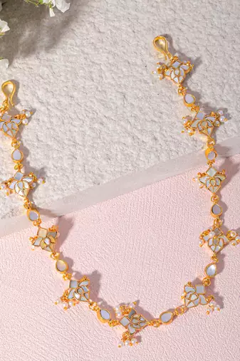 Grey mother of pearl sheeshphool