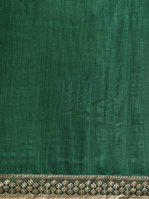 Indian Women Green Vichitra Silk Fancy Border 3