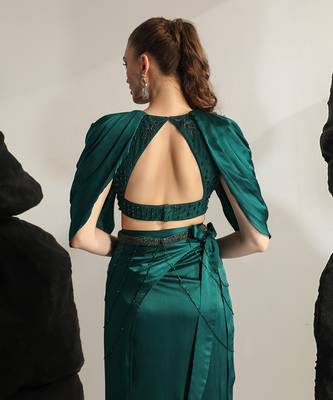 Emerald green sea urchin skirt set 4