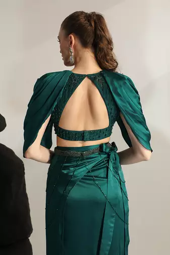 Emerald green sea urchin skirt set
