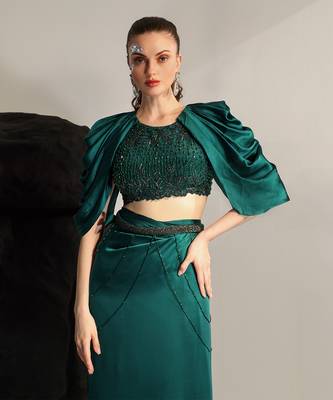 Emerald green sea urchin skirt set 5