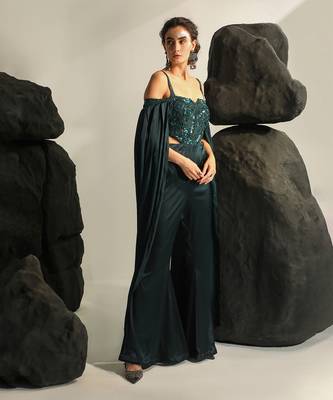 Deep bluish green cleodora jumpsuit 1