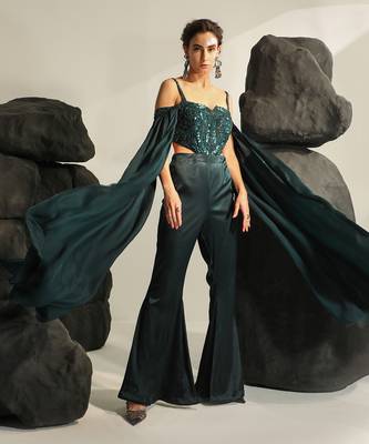 Deep bluish green cleodora jumpsuit 2