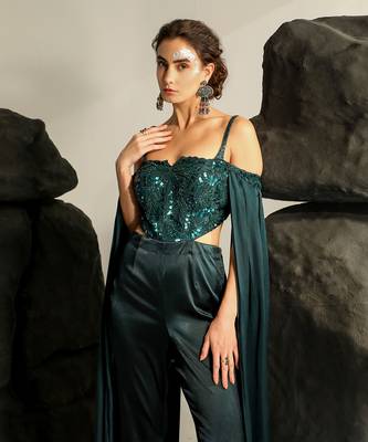 Deep bluish green cleodora jumpsuit 4