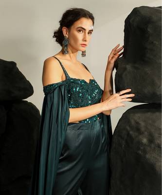 Deep bluish green cleodora jumpsuit 5