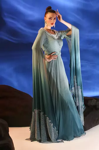 Jungle mist blue darya gown
