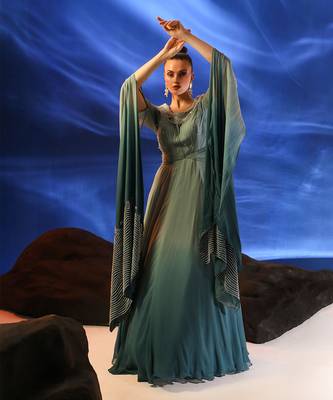 Jungle mist blue darya gown 5