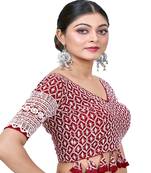 Maroon  Embroidered Georgette Sequinced  Saree Blouse