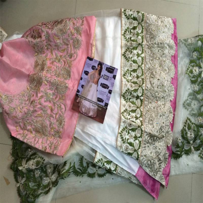 Ileana D'Cruz White Bollywood Style Lehenga Saree