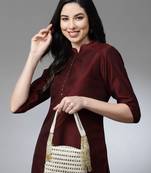 Anekaant dangle off white & gold stone work embellished faux silk purse clutch