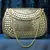 mosaic gold mosaic embellished metal halfmoon clutch