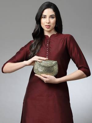 mosaic gold mosaic embellished metal halfmoon clutch 2