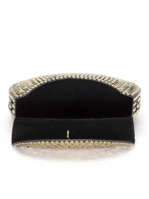 mosaic gold mosaic embellished metal halfmoon clutch 5
