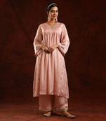 Blush pink modal satin kurta set