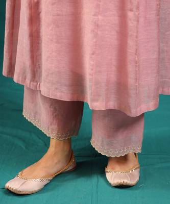 Lilac chanderi tissue kurta set 5