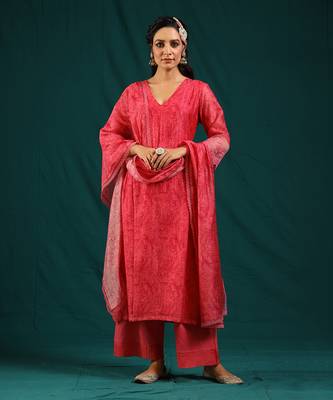 Hot pink kurta set 1