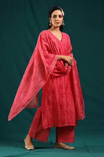 Hot pink kurta set