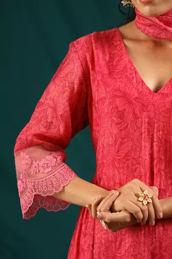 Hot pink kurta set