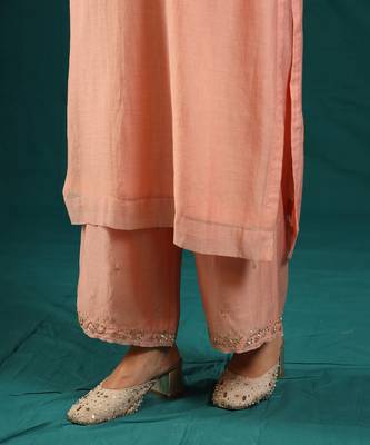 Peach soft chanderi kurta set 5