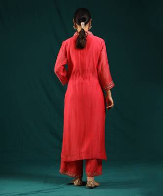 Red kurta set 2