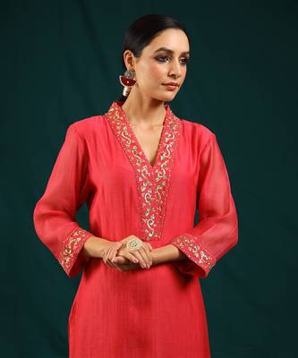 Red kurta set 3