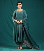 Rama green soft chanderi kurta set
