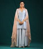 Ice blue chanderi silk kurta set