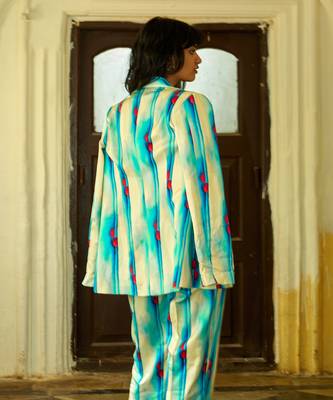 Sky blue cotton pant set 4