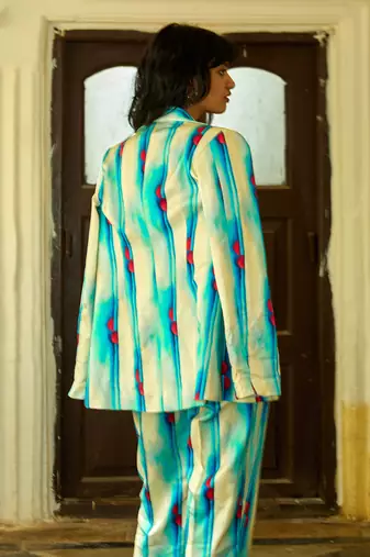 Sky blue cotton pant set