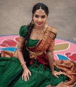 Green Color Narayan Pet with Zari Weaving Work Lehenga choli