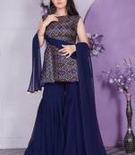 EVERWILLOW New latest Girl's wedding naira cut georgette Readymade Sharara Salwar suit for girls dres