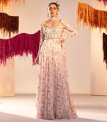 White georgette anarkali