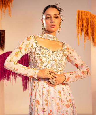 White georgette anarkali 3