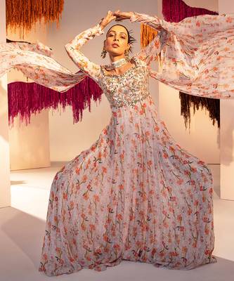 White georgette anarkali 4