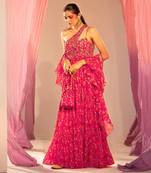 Rani pink anarkali with dupatta