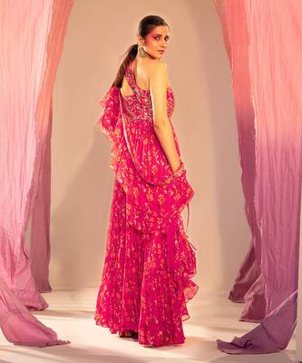Rani pink anarkali with dupatta 2