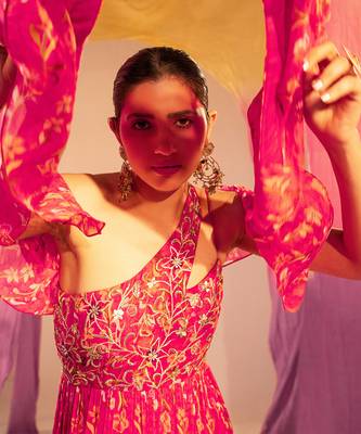 Rani pink anarkali with dupatta 3