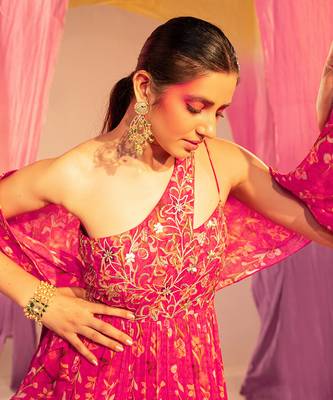 Rani pink anarkali with dupatta 4