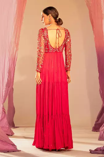 Rani pink anarkali set