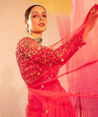 Rani pink anarkali set 3