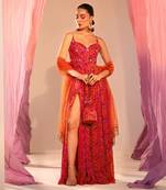 Rust orange anarkali set