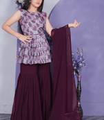 New latest Girl's wedding naira cut georgette readymade sharara Salwar suit for girls dress