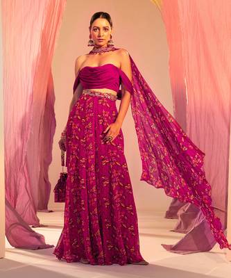 Purple palazzo set 1