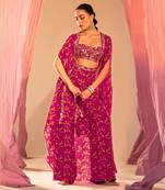 Purple georgette pant set