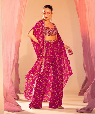 Purple georgette pant set 2