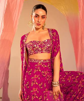Purple georgette pant set 3