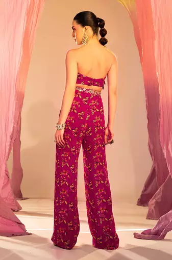 Purple georgette pant set
