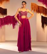 Purple crepe pant set