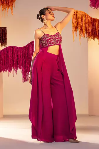 Purple crepe pant set